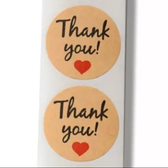 100 Pack Kraft Thank You Stickers 1 Inch PRICE IS FIRM - Picture 3 of 3